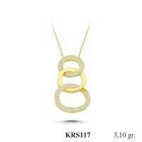  Gold Zircon Stone Necklace 2,976 gr 