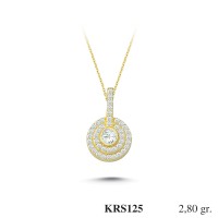  Gold Zircon Stone Necklace 2,688 gr 