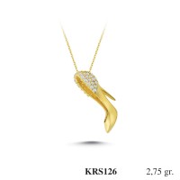  Gold Zircon Stone Necklace 2,64 gr 