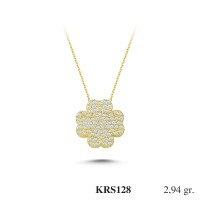  Gold Zircon Stone Necklace 2,8224 gr 