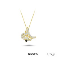  Gold Zircon Stone Necklace 1,968 gr 
