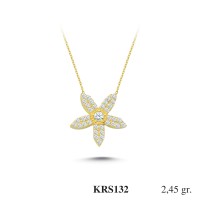  Gold Zircon Stone Necklace 2,352 gr 