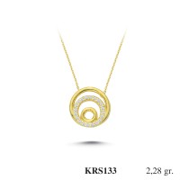  Gold Zircon Stone Necklace 2,1888 gr 