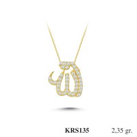 Gold Zircon Stone Necklace 2,256 gr 