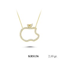  Gold Zircon Stone Necklace 2,016 gr 