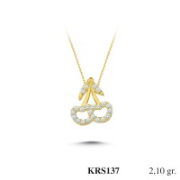  Gold Zircon Stone Necklace 2,016 gr 