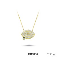  Gold Zircon Stone Necklace 2,4 gr 