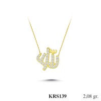  Gold Zircon Stone Necklace 1,9968 gr 