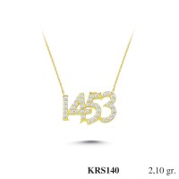  Gold Zircon Stone Necklace 2,016 gr 