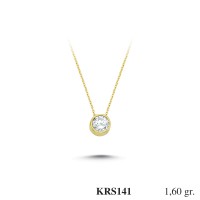  Gold Zircon Stone Necklace 1,536 gr 