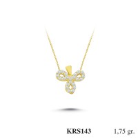  Gold Zircon Stone Necklace 1,68 gr 