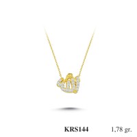  Gold Zircon Stone Necklace 1,7088 gr 
