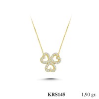  Gold Zircon Stone Necklace 1,824 gr 