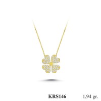  Gold Zircon Stone Necklace 1,8624 gr 