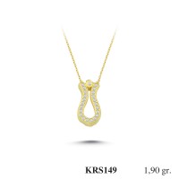  Gold Zircon Stone Necklace 1,824 gr 