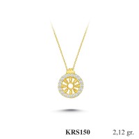  Gold Zircon Stone Necklace 2,0352 gr 