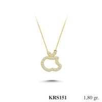 Gold Zircon Stone Necklace 1,728 gr 