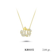  Gold Zircon Stone Necklace 1,9584 gr 
