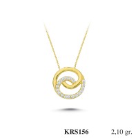  Gold Zircon Stone Necklace 2,016 gr 