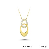  Gold Zircon Stone Necklace 1,872 gr 