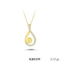  Gold Zircon Stone Necklace 2,064 gr 