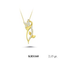  Gold Zircon Stone Necklace 2,064 gr 
