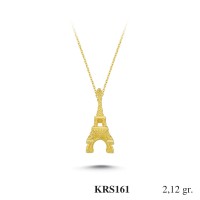  Gold Zircon Stone Necklace 2,0352 gr 