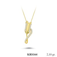  Gold Zircon Stone Necklace 2,016 gr 