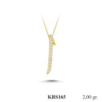  Gold Zircon Stone Necklace 1,92 gr 