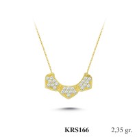  Gold Zircon Stone Necklace 2,256 gr 
