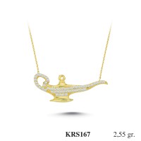  Gold Zircon Stone Necklace 2,448 gr 