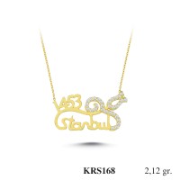  Gold Zircon Stone Necklace 2,0352 gr 