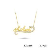  Gold Zircon Stone Necklace 2,2944 gr 