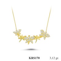  Gold Zircon Stone Necklace 2,9952 gr 