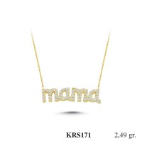  Gold Zircon Stone Necklace 2,3904 gr 