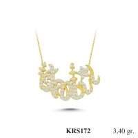  Gold Zircon Stone Necklace 3,264 gr 