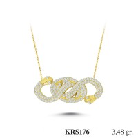  Gold Zircon Stone Necklace 3,3408 gr 