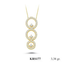  Gold Zircon Stone Necklace 3,2448 gr 