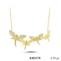  Gold Zircon Stone Necklace 4,128 gr 