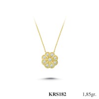  Gold Zircon Stone Necklace 1,776 gr 