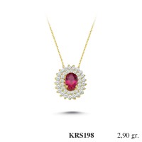 Silver    necklace    with    pendant                                          KRS198-925K