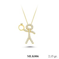 Silver    necklace    with    pendant                                     MLK006-925K