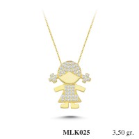 Silver    necklace    with    pendant                                     MLK025-925K