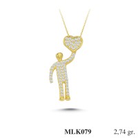 Silver    necklace    with    pendant                                     MLK079-925K