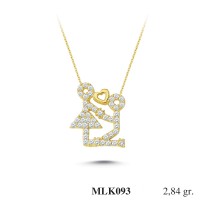 Silver    necklace    with    pendant                                     MLK093-925K