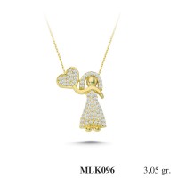 Silver    necklace    with    pendant                                     MLK096-925K