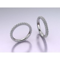  Silver 2mm Memory Ring with stone NS1004