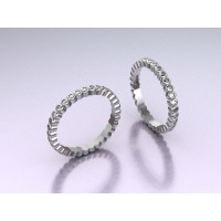  14K Gold 2mm Memory Ring with stone 1,89 gr 