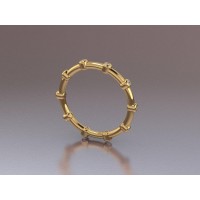  14K Gold 2mm Memory Ring with stone 1,7 gr 