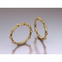  14K Gold 2mm Memory Ring with stone 1,7 gr 